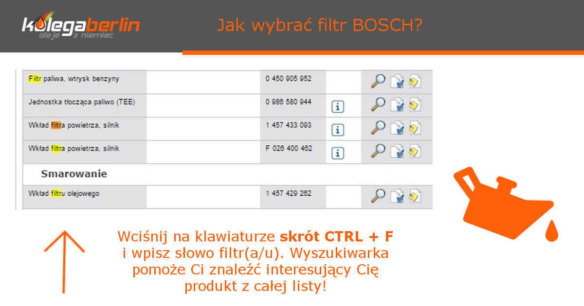 jak wyszukać filtr Bosch - kolegaberlin.pl